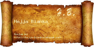 Hejja Bianka névjegykártya