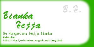 bianka hejja business card